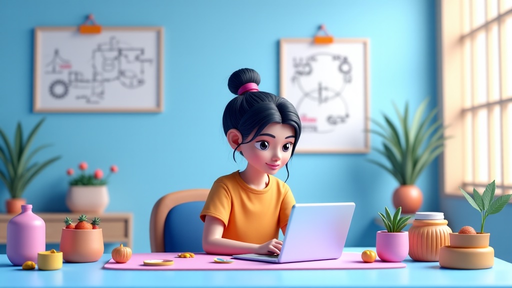 Persona emprendedora trabajando desde casa en un proyecto con impacto social